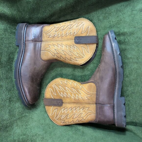 Ariat WorkHog Men's Western Pull-On Work Boots Square Toe Brown H₂O EH - Picture 10 of 16